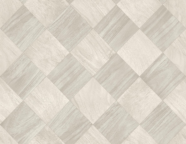 A-Street Prints Thriller Light Grey Wood Tile Wallpaper