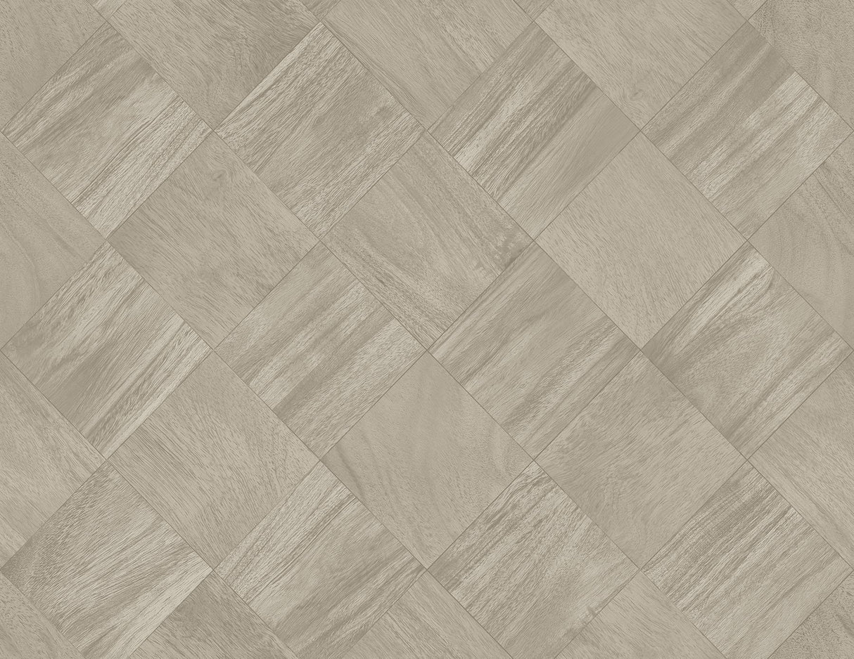 A-Street Prints Thriller Grey Wood Tile Wallpaper