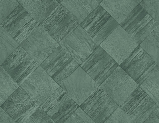 A-Street Prints Thriller Green Wood Tile Wallpaper