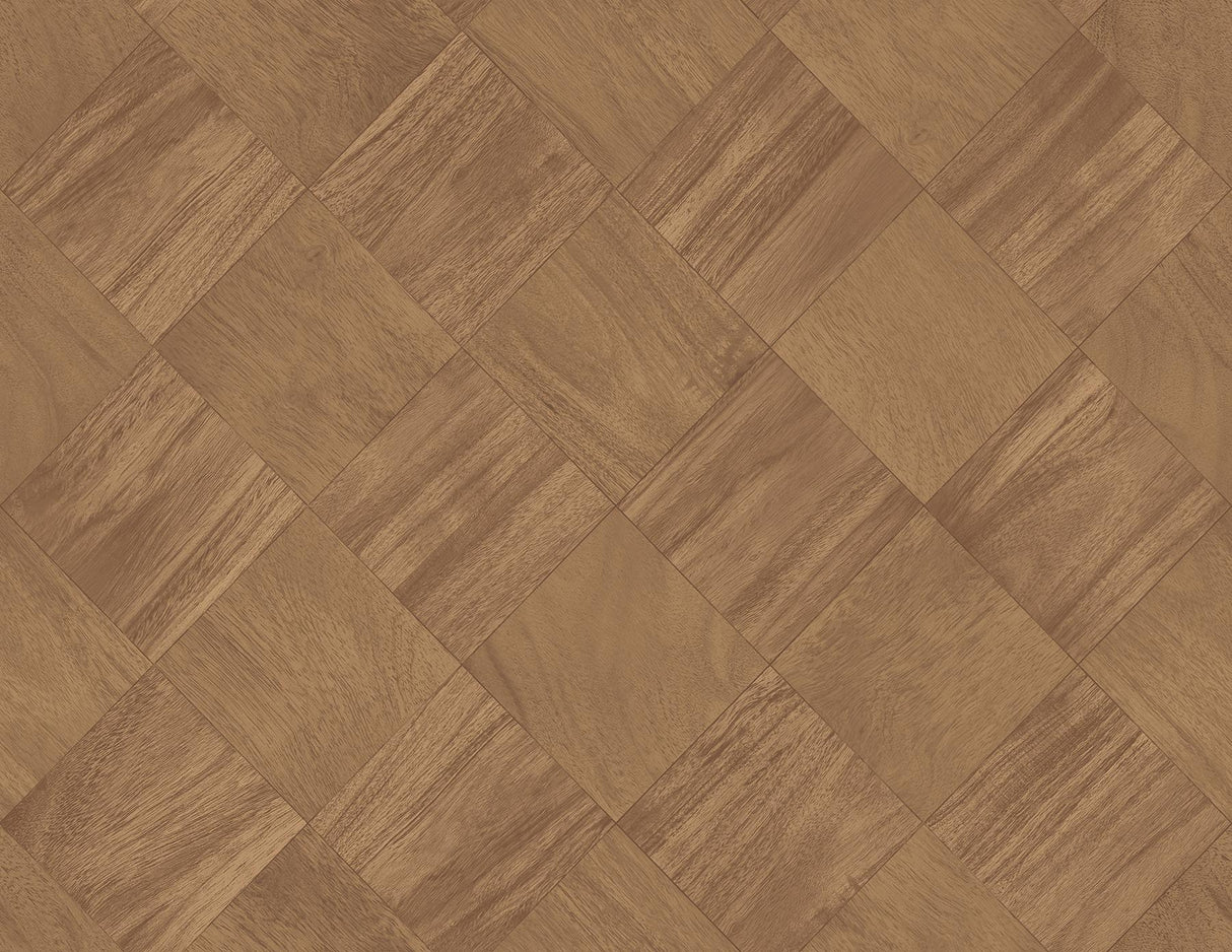 A-Street Prints Thriller Wood Tile Chestnut Wallpaper