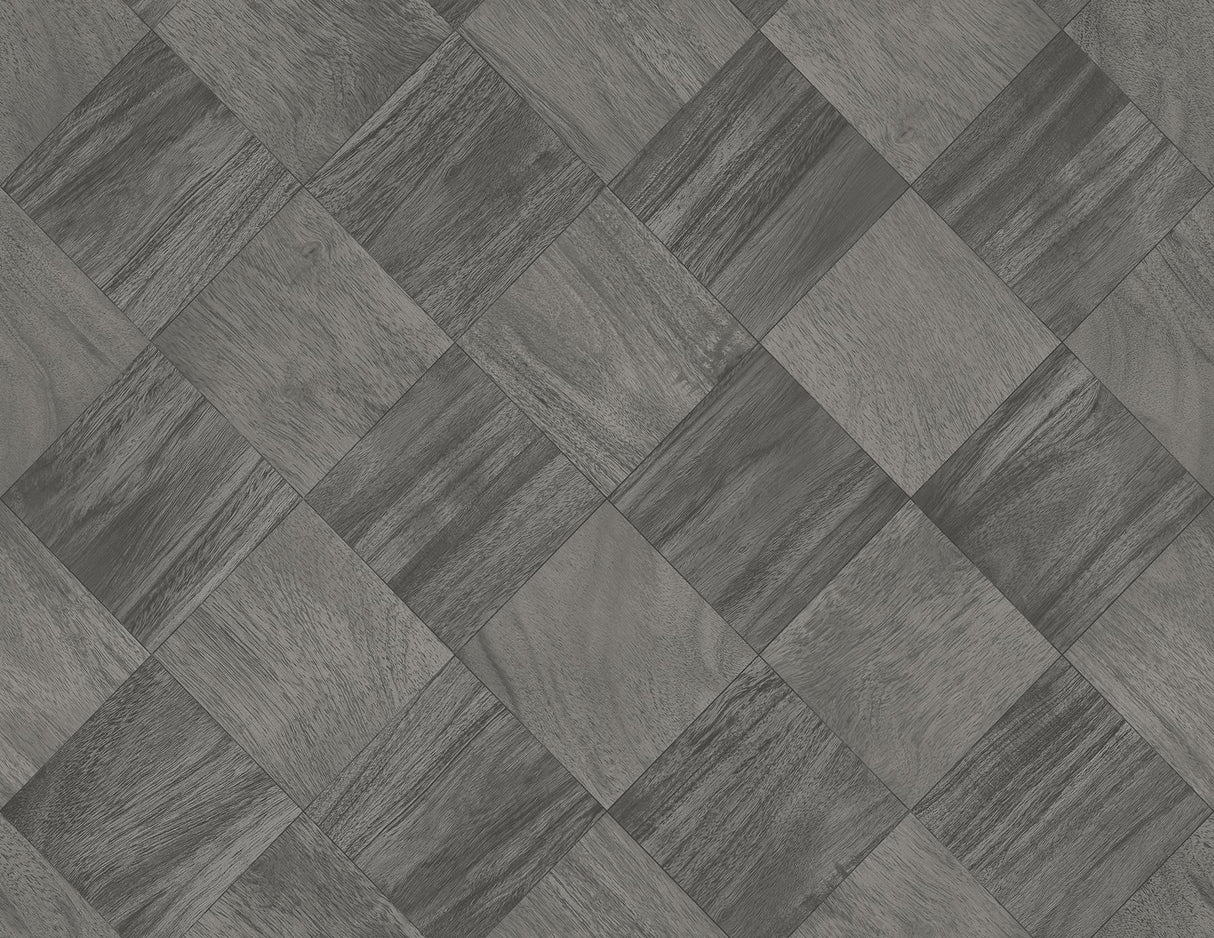 A-Street Prints Thriller Black Wood Tile Wallpaper