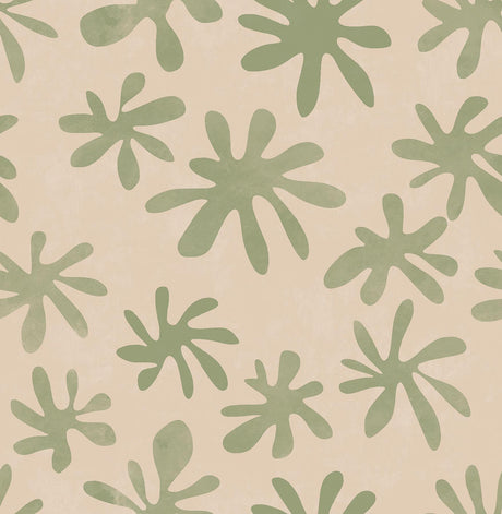 Brewster Home Fashions Field of Flowers Peel & Stick Blush and Sage Wallpaper