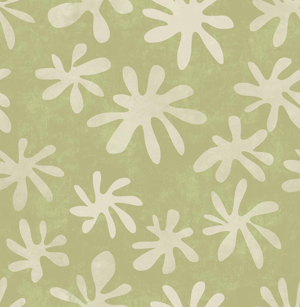 Brewster Home Fashions Field of Flowers Peel & Stick Sage Wallpaper