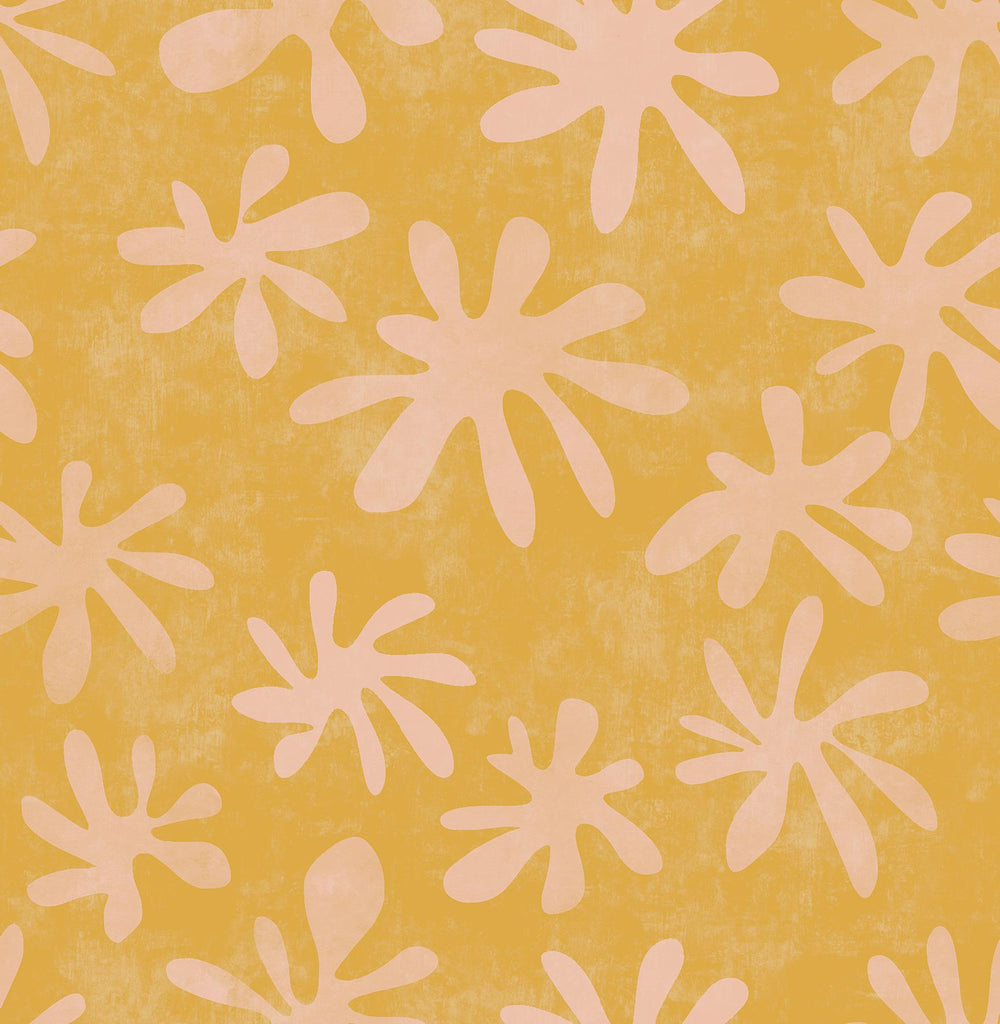 Brewster Home Fashions Orange Field of Flowers Peel & Stick Wallpaper