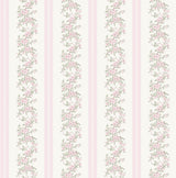 A-Street Prints Marigold Wreath Pastel Peach Floral Stripe Wallpaper