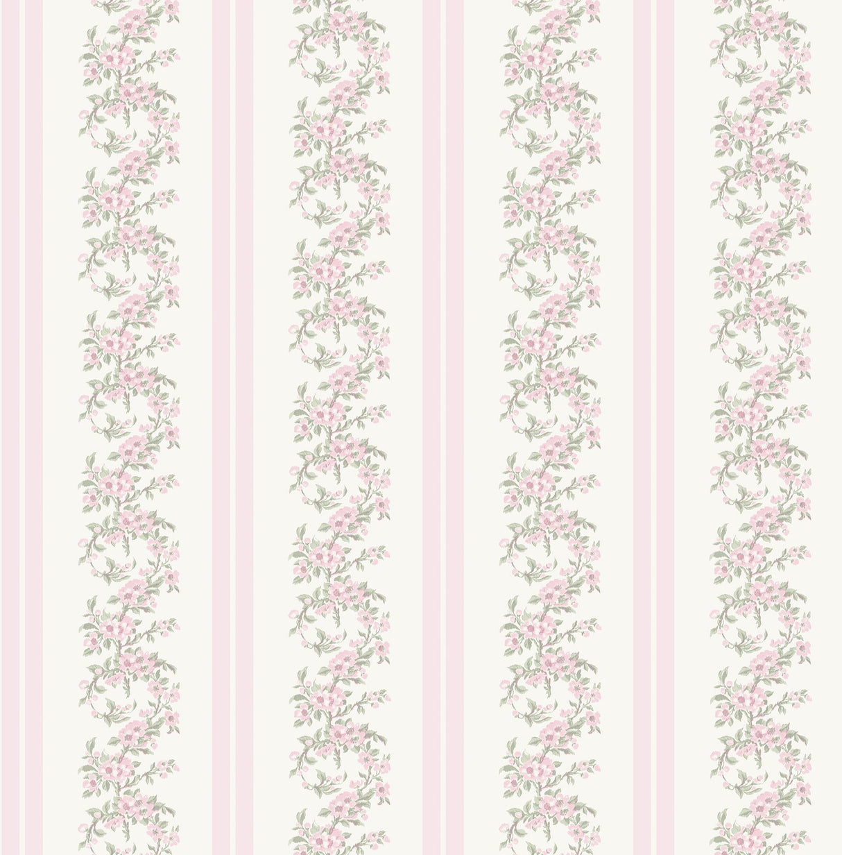 A-Street Prints Marigold Wreath Floral Stripe Pastel Peach Wallpaper