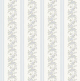 A-Street Prints Marigold Wreath Floral Stripe Baby Blue Rush Wallpaper