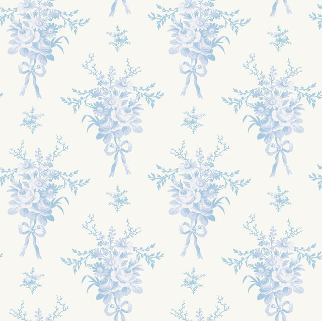 A-Street Prints Rosie Arrangements Icey Winters Bouquet Toss Wallpaper