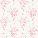 A-Street Prints Rosie Arrangements Kiss Pink Bouquet Toss Wallpaper