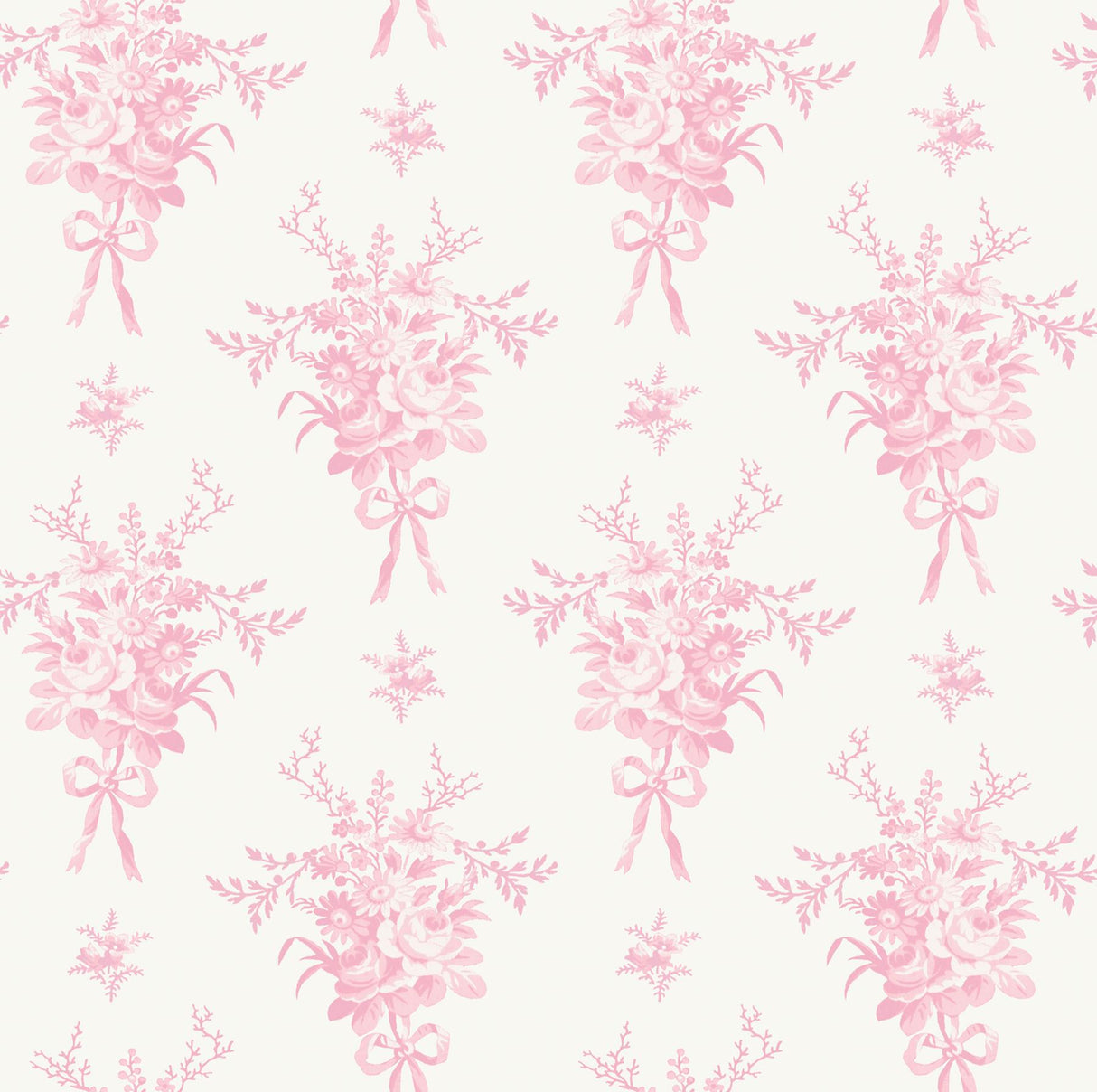 A-Street Prints Rosie Arrangements Bouquet Toss Kiss Pink Wallpaper
