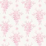 A-Street Prints Rosie Arrangements Bouquet Toss Kiss Pink Wallpaper