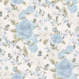 A-Street Prints Sunset Harbor Rose Roses & White Flowers Bella Lina Blue Wallpaper