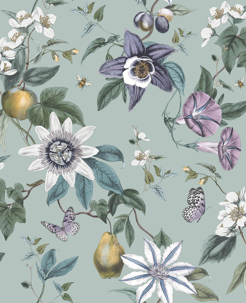 Brewster Home Fashions Sierra Sage Floral Wallpaper