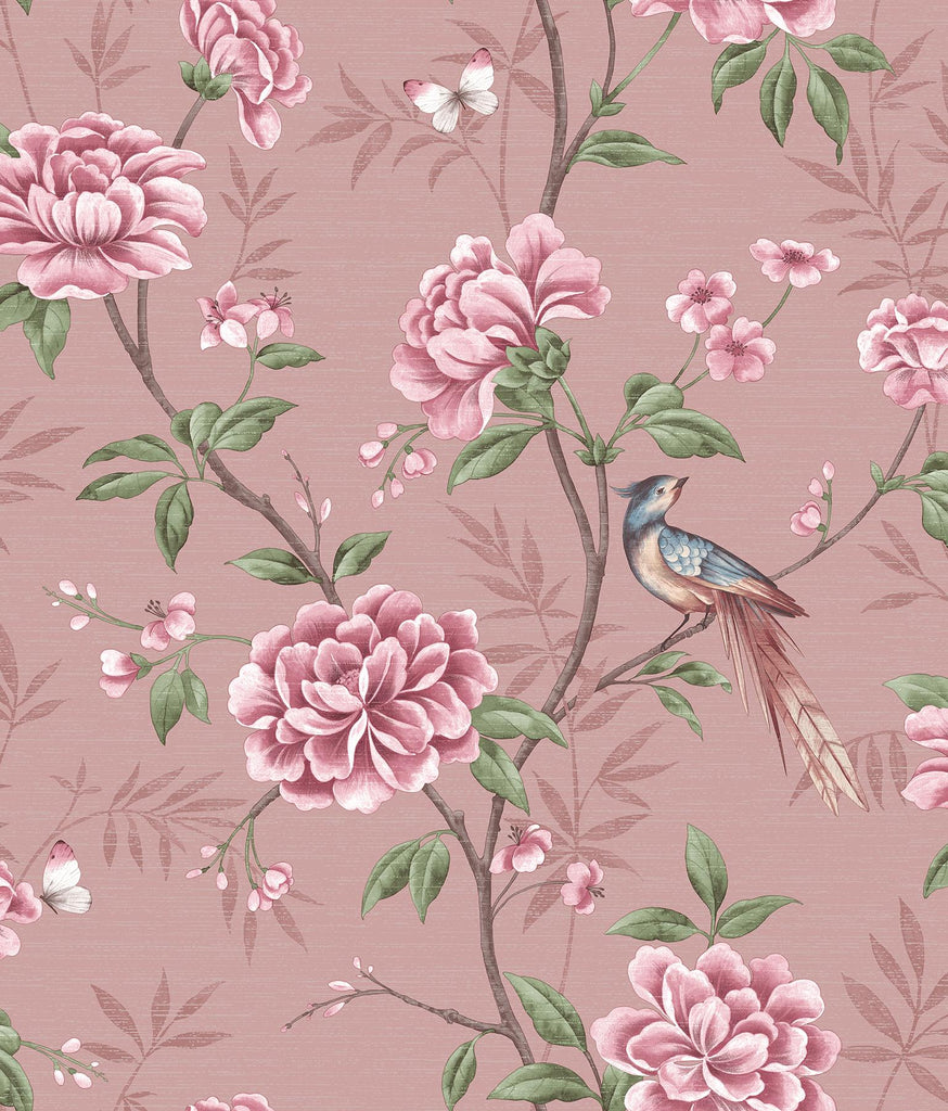 Brewster Home Fashions Akina Floral Blush Wallpaper