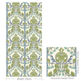 G P & J Baker BIRDS & CHERRIES GREEN/BLUE Wallpaper