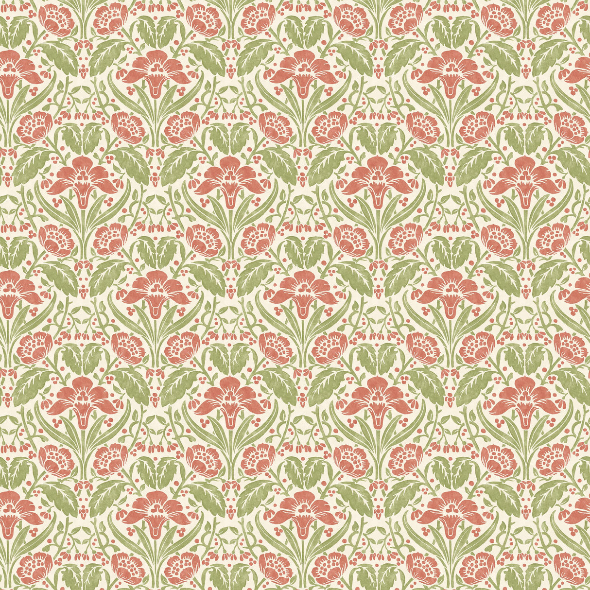 G P & J Baker IRIS MEADOW PINK/GREEN Wallpaper