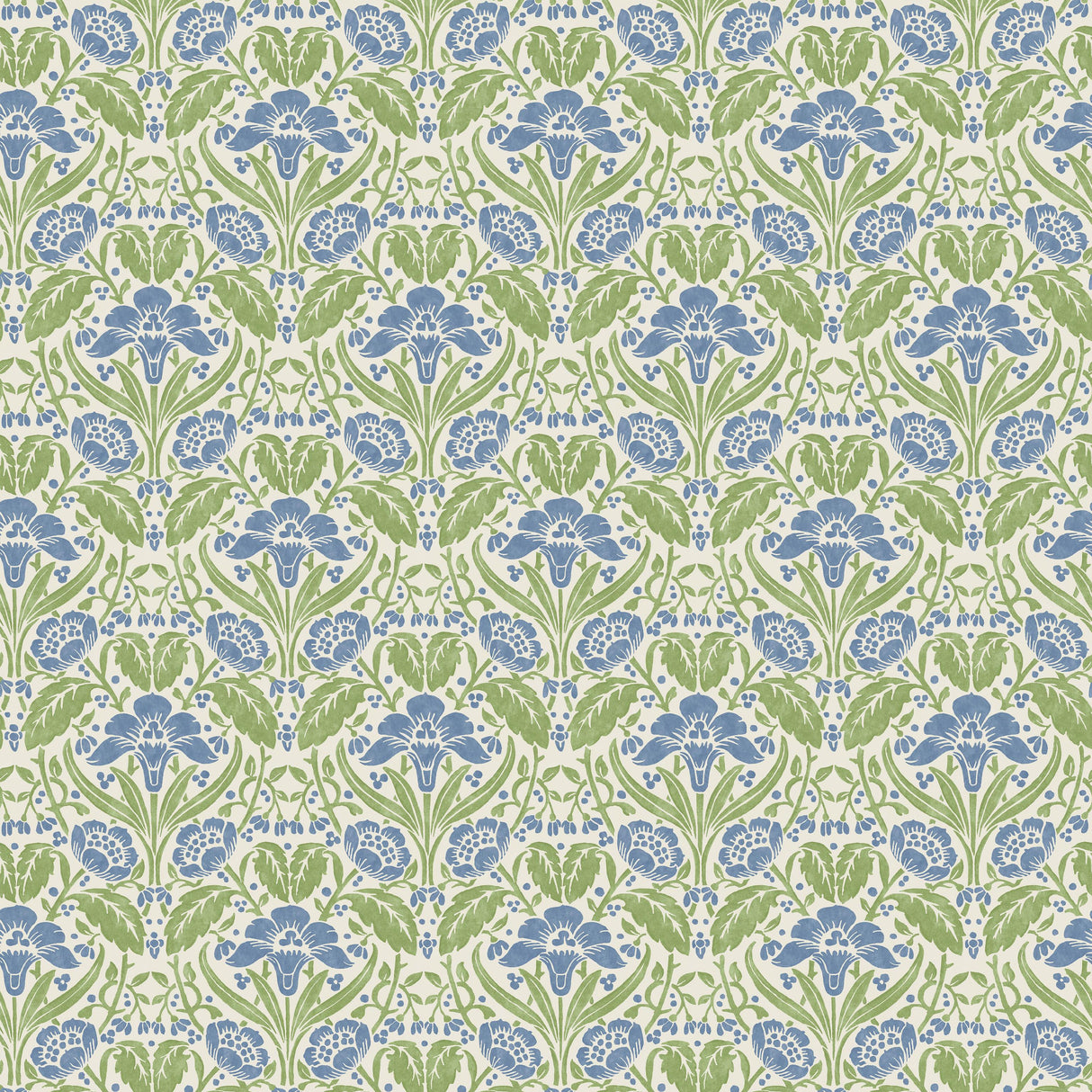G P & J Baker IRIS MEADOW BLUE/GREEN Wallpaper
