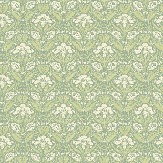 G P & J Baker IRIS MEADOW AQUA/GREEN Wallpaper