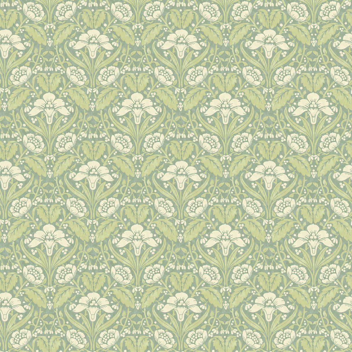 G P & J Baker IRIS MEADOW AQUA/GREEN Wallpaper