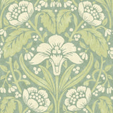 G P & J Baker IRIS MEADOW AQUA/GREEN Wallpaper