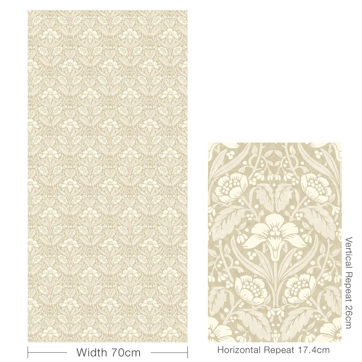 G P & J Baker IRIS MEADOW LINEN Wallpaper