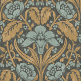 G P & J Baker IRIS MEADOW AQUA/OCHRE Wallpaper