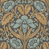 G P & J Baker IRIS MEADOW AQUA/OCHRE Wallpaper