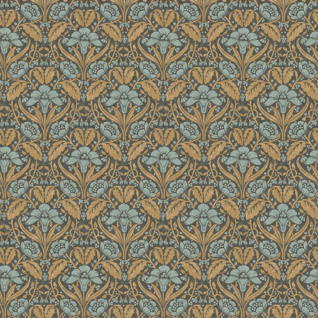 G P & J Baker IRIS MEADOW AQUA/OCHRE Wallpaper