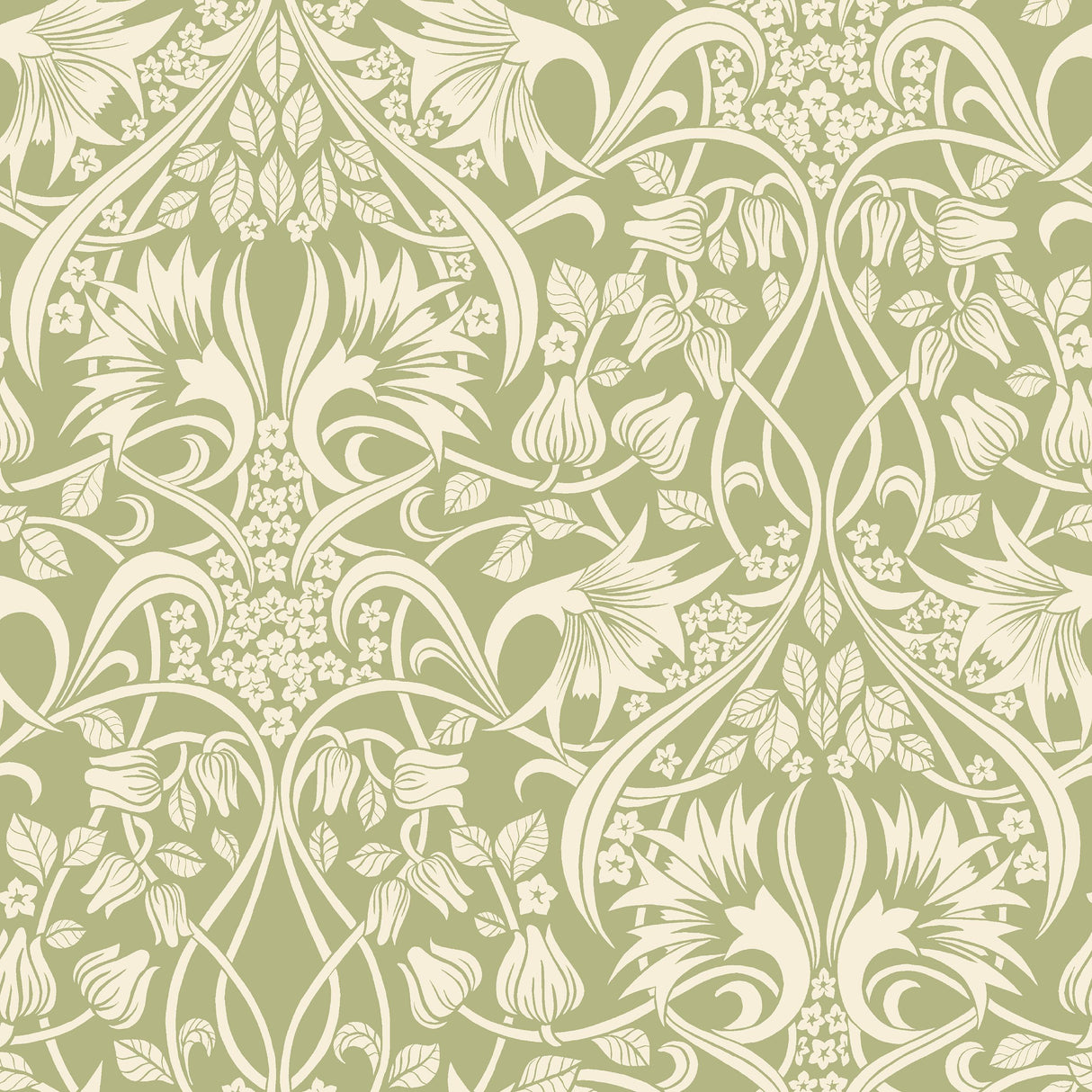 G P & J Baker FRITILLERIE GREEN Wallpaper
