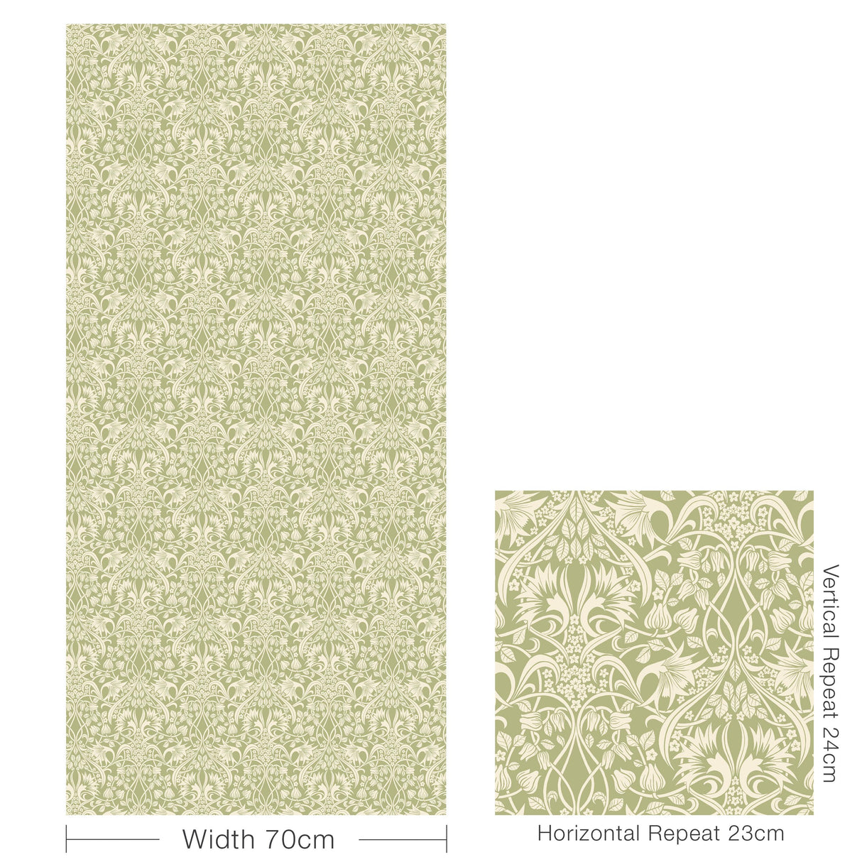 G P & J Baker FRITILLERIE GREEN Wallpaper