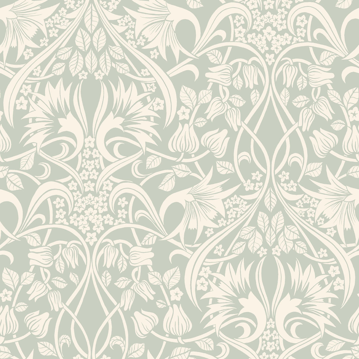 G P & J Baker FRITILLERIE AQUA Wallpaper