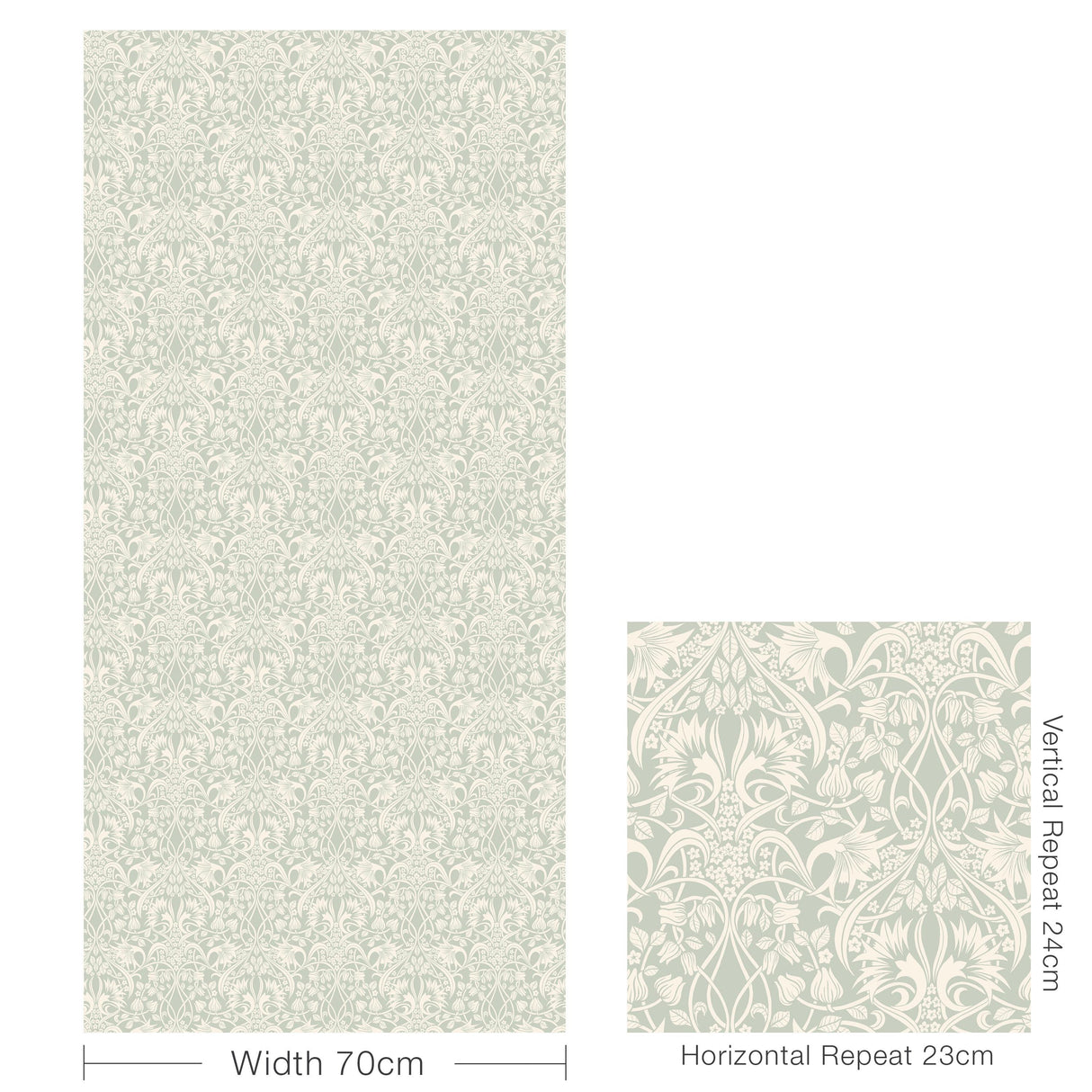 G P & J Baker FRITILLERIE AQUA Wallpaper