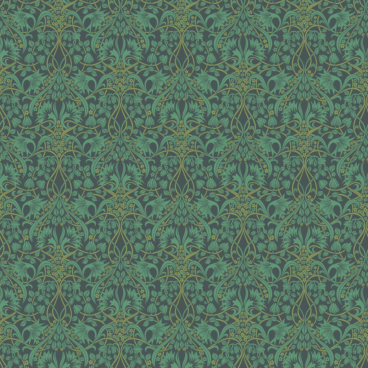 G P & J Baker FRITILLERIE INDIGO/TEAL Wallpaper