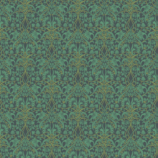 G P & J Baker FRITILLERIE INDIGO/TEAL Wallpaper
