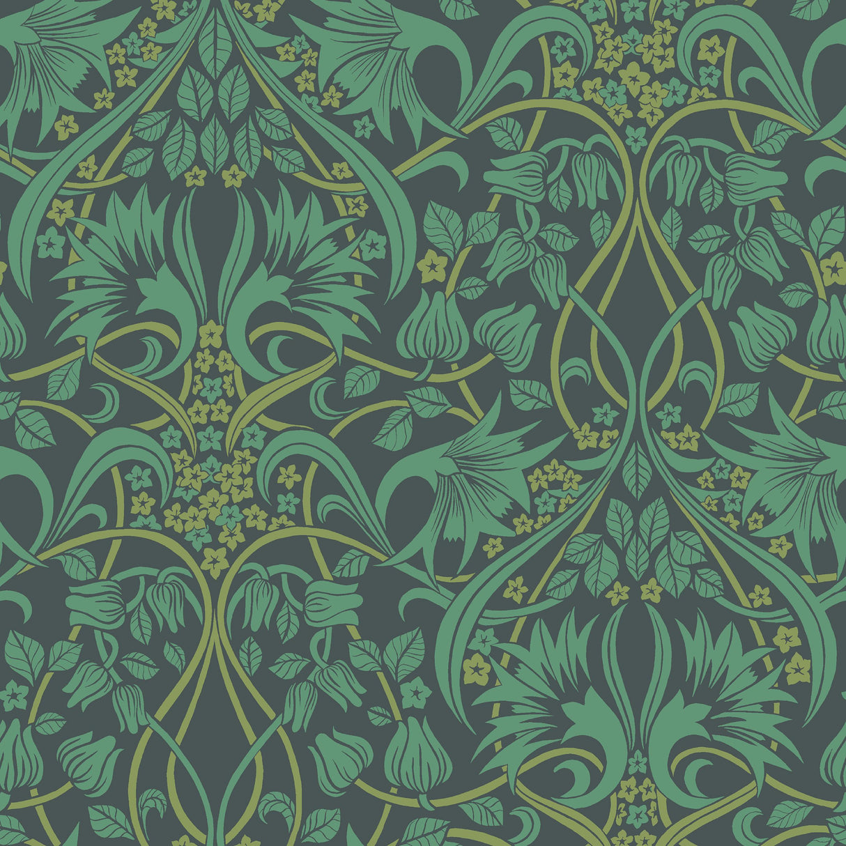 G P & J Baker FRITILLERIE INDIGO/TEAL Wallpaper