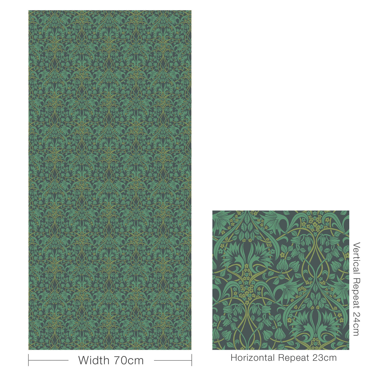 G P & J Baker FRITILLERIE INDIGO/TEAL Wallpaper