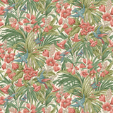 G P & J Baker TRUMPET FLOWERS RED/GREEN Wallpaper