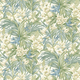 G P & J Baker TRUMPET FLOWERS BLUE/GREEN Wallpaper