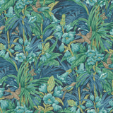 G P & J Baker TRUMPET FLOWERS INDIGO/TEAL Wallpaper