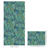 G P & J Baker TRUMPET FLOWERS INDIGO/TEAL Wallpaper
