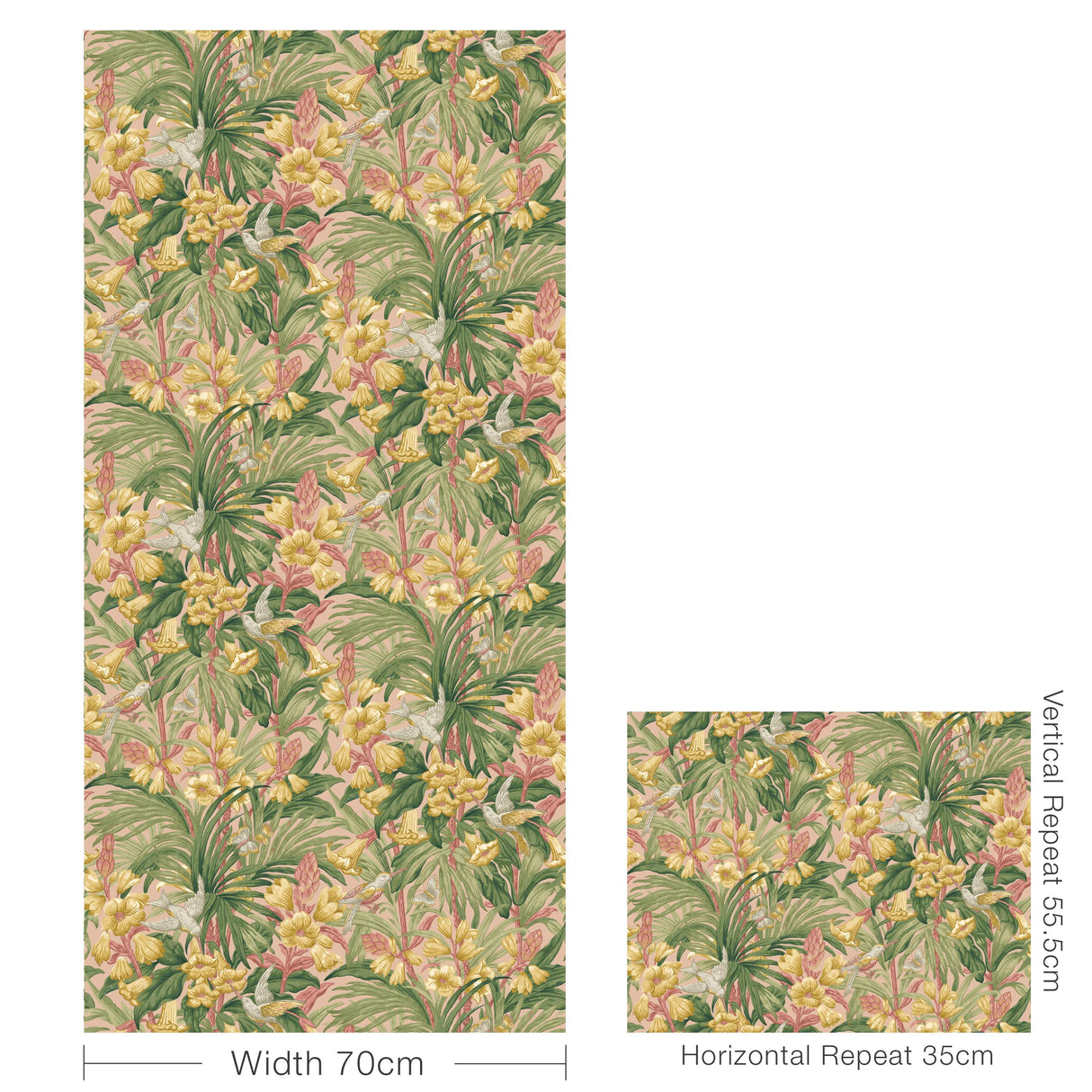 G P & J Baker TRUMPET FLOWERS BLUSH Wallpaper