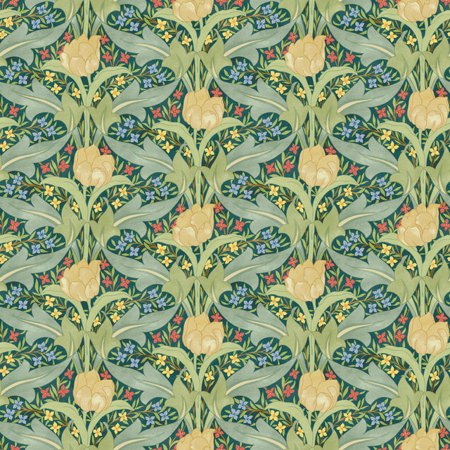 G P & J Baker TULIP & JASMINE EMERALD Wallpaper