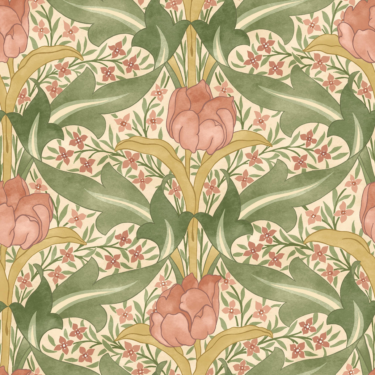 G P & J Baker TULIP & JASMINE BLUSH Wallpaper
