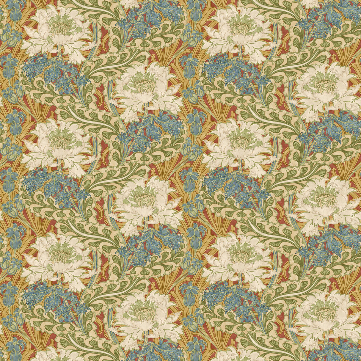 G P & J Baker BRANTWOOD RED/GREEN Wallpaper