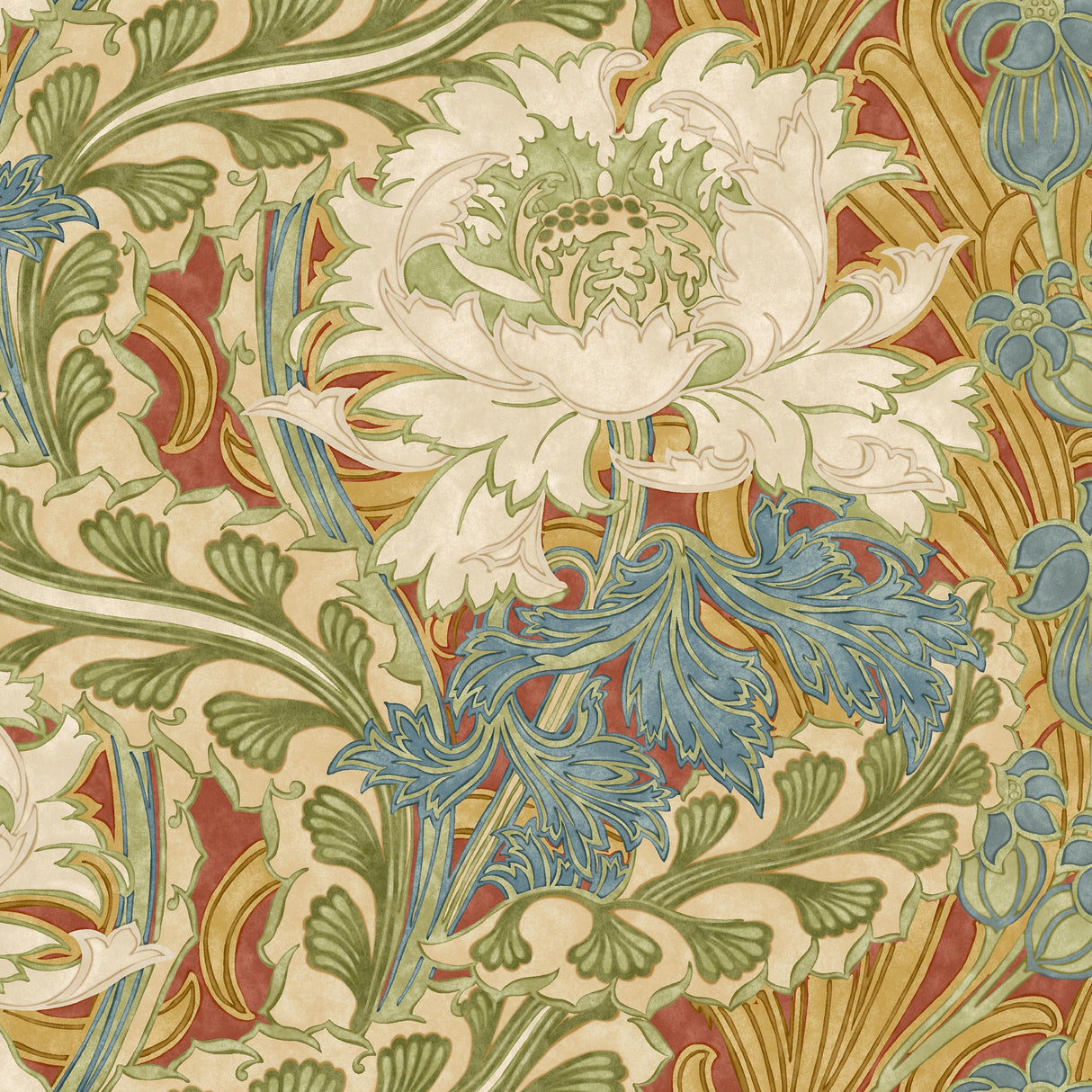 G P & J Baker BRANTWOOD RED/GREEN Wallpaper