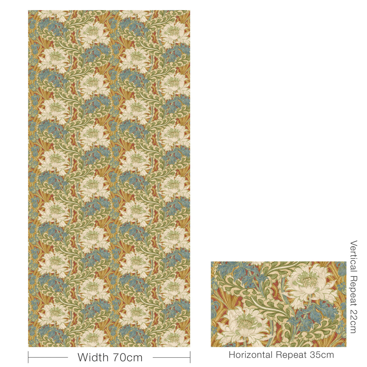 G P & J Baker BRANTWOOD RED/GREEN Wallpaper