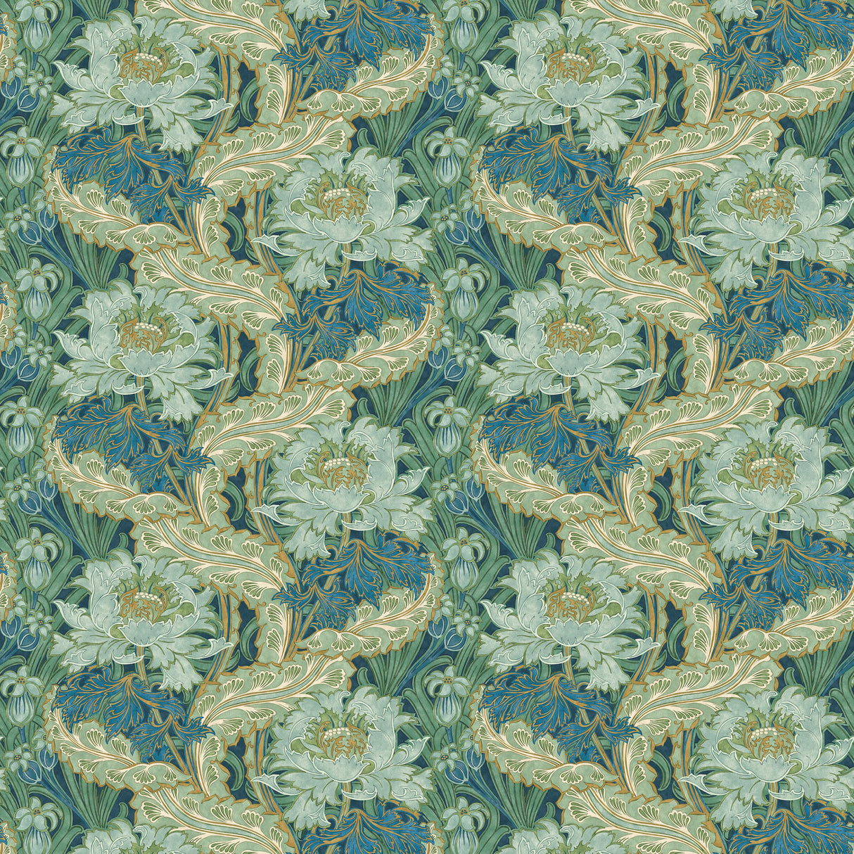 G P & J Baker BRANTWOOD INDIGO/TEAL Wallpaper