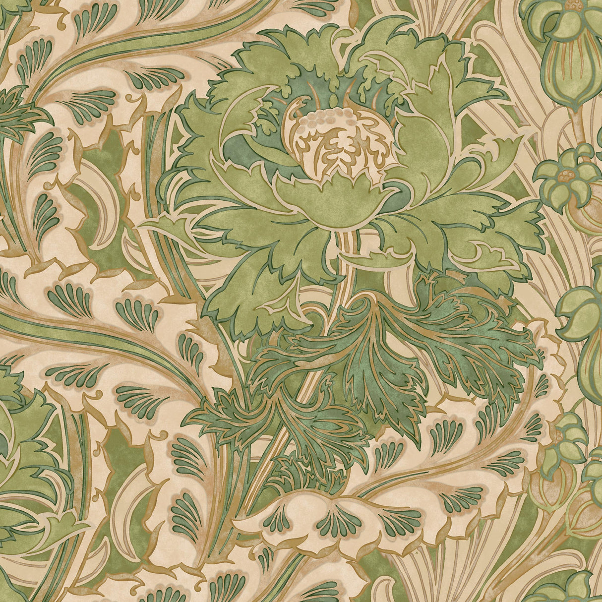 G P & J Baker BRANTWOOD GREEN Wallpaper