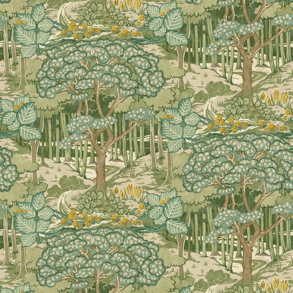 G P & J Baker RUSKIN GREEN Wallpaper