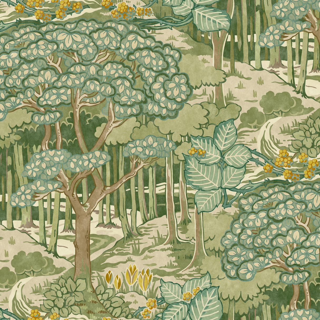 G P & J Baker RUSKIN GREEN Wallpaper